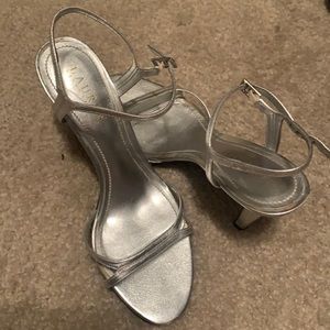 Silver Ralph Lauren sling back heels